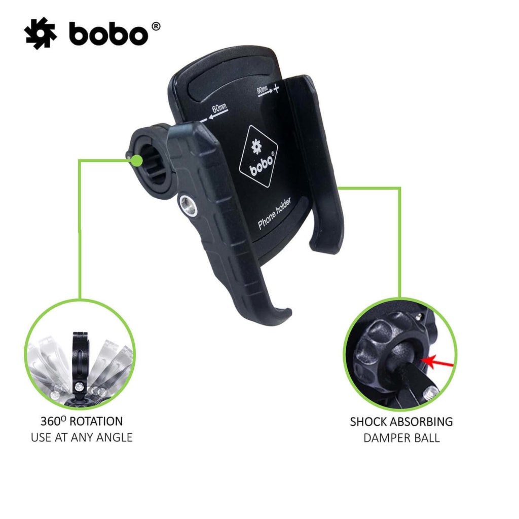 BOBO Jaw-Grip Aluminium Bike / Cycle Phone Holder Motorcycle Mobile Mount